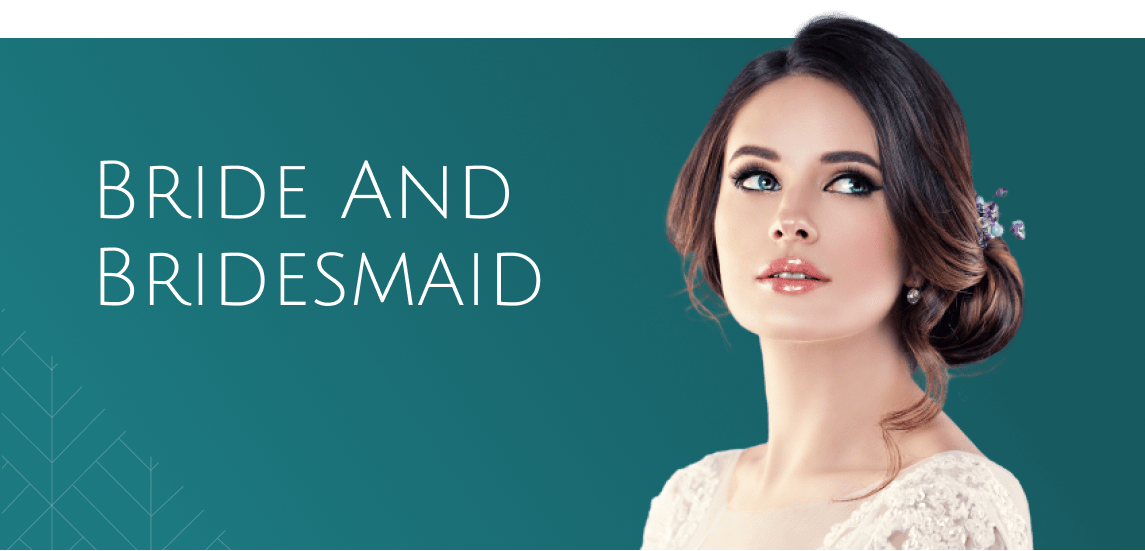 Bride and bridesmaid